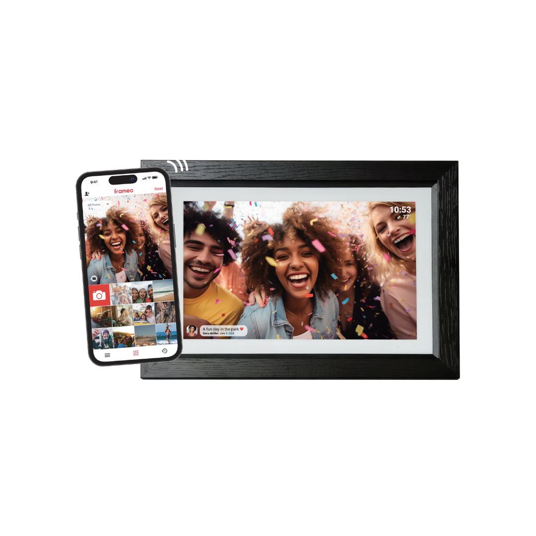 Momnt 10.1" Frameo Digital Photo Frame - Black Wood